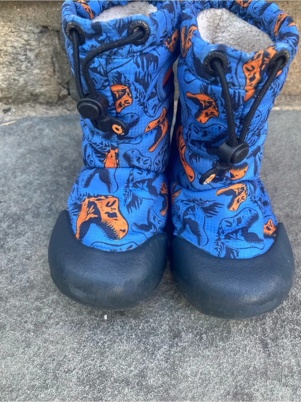 Bogs Kids Blue & Orange Dino Snow Boots